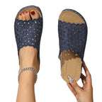 Damen Sandalen mit floraler Spitze R&B