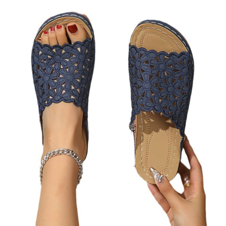 Damen Sandalen mit floraler Spitze R&B