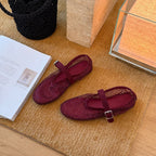 Damen Modische und atmungsaktive Ballerinas mit verstellbarem Riemchen
