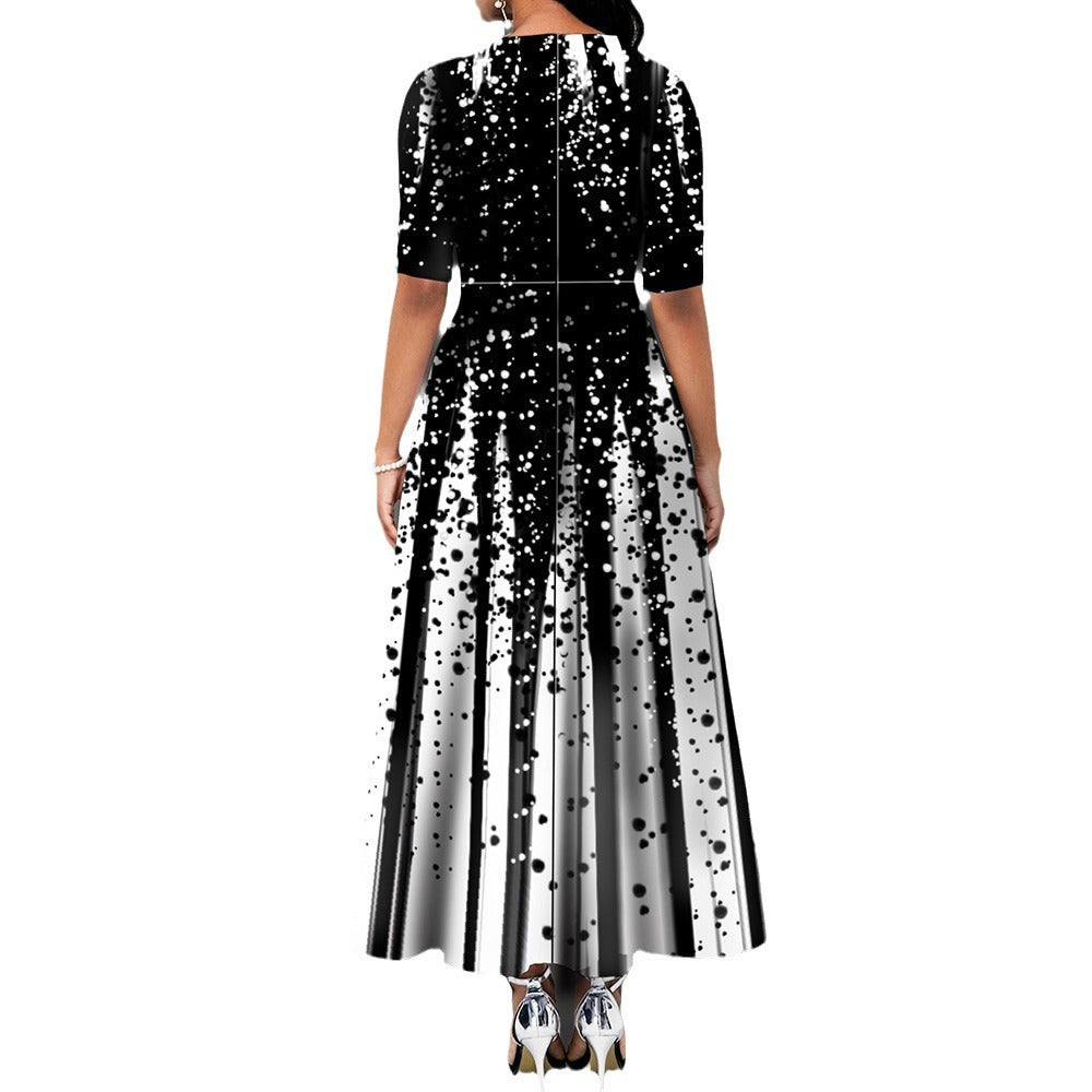 Damen Maxikleid mit kreativen Spritzmuster R&B