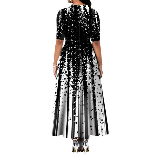 Damen Maxikleid mit kreativen Spritzmuster R&B