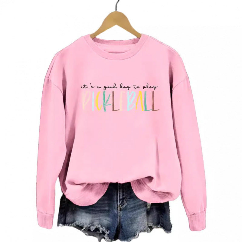 Damen lässiger Sweatshirt mit buntem Picklall-Druck