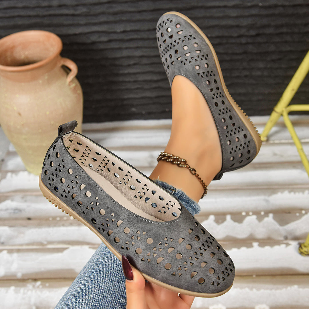 Damen Komfortable Ballerinas mit filigranem Schnitt R&B