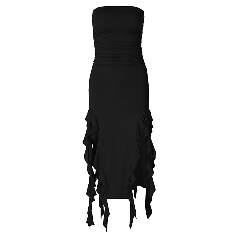 Damen Wickelkleid mit Rüschen und figurformendem Schnitt R&B