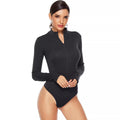 Damen Langärmliger Bodysuit mit sportlichem Reißverschluss R&B