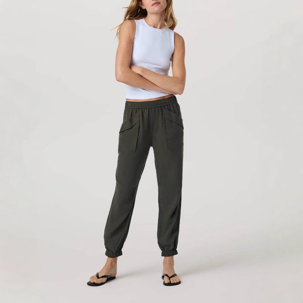 Damen lässige Freizeithose mit seitlichen Taschen R&B