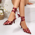 Damen elegante Slingback-Pumps mit Riemenverzierung R&B