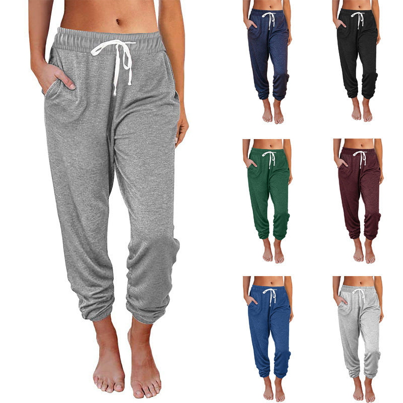 Damen bequeme Sweatpants mit Kordelzug und praktischen Taschen R&B