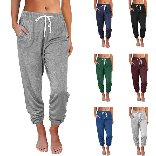 Damen bequeme Sweatpants mit Kordelzug und praktischen Taschen R&B