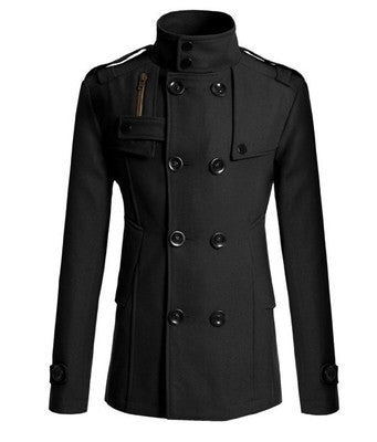 Herren modischer Doppelreihiger Mantel mit praktischen Taschen und elegantem Kragen R&B