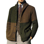 Herren Elegante Strickjacke mit hochgeschlossenem Kragen und Knopfdetails R&B