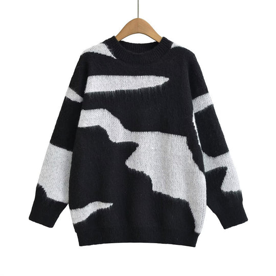 Damen Pullover mit modernem Grafikmuster R&B