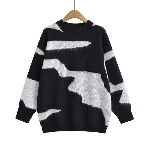 Damen Pullover mit modernem Grafikmuster R&B