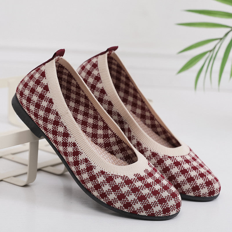 Damen Modische Ballerinas mit atmungsaktivem Strickoberteil R&B