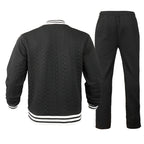 Herren Sportswear-Bomberjacke mit strukturiertem Design und Kontraststreifen R&B