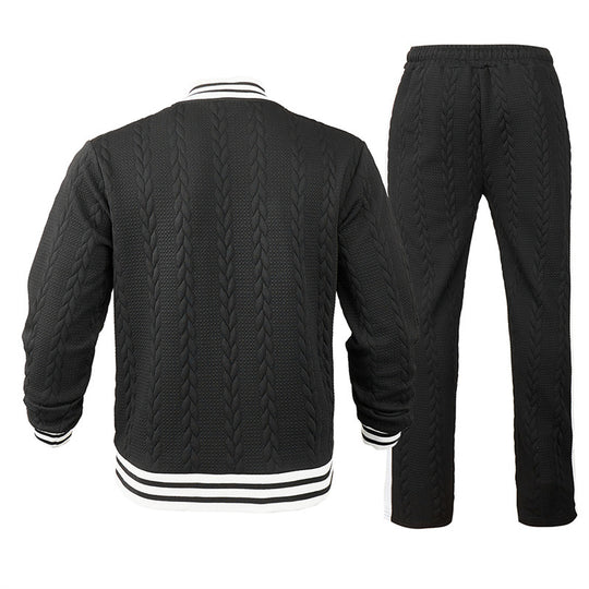 Herren Sportswear-Bomberjacke mit strukturiertem Design und Kontraststreifen R&B