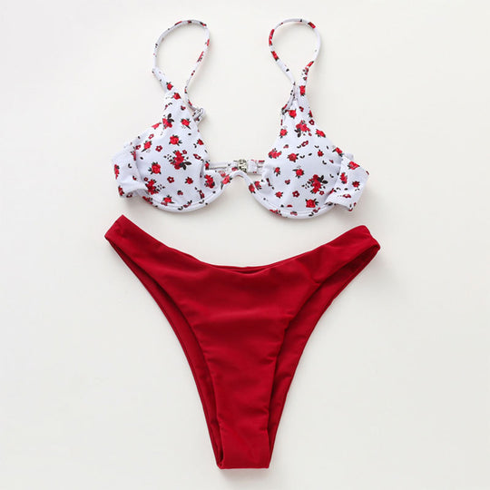 Damen Cup-Bikini-Set mit floralem Design R&B