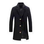 Herren eleganter Langmantel mit feinen Knopfdetails und schickem Schnitt R&B