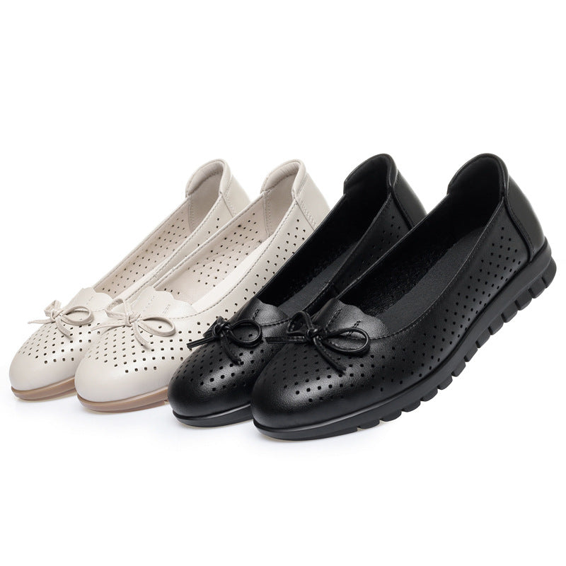Damen Atmungsaktive Mokassins mit dekorativem Lochdesign und bequemer Sohle R&B