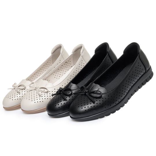 Damen Atmungsaktive Mokassins mit dekorativem Lochdesign und bequemer Sohle R&B