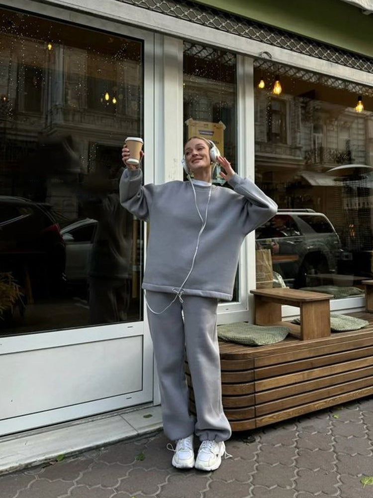 Damen lässiges Sweatshirt und weite Jogginghose Set R&B