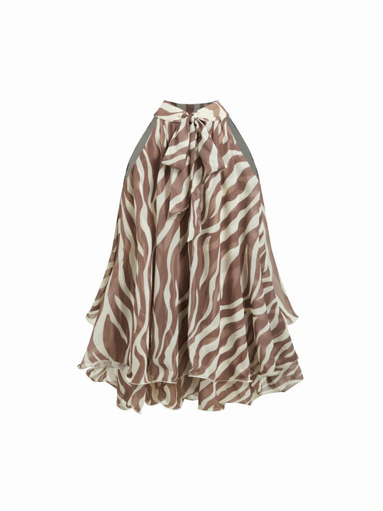 Damen Schwingender Chiffon-Rock mit Schleifenverschluss R&B