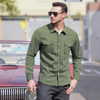 Herren Lässiges Langarmhemd mit praktischen Brusttaschen und modernem Schnitt R&B