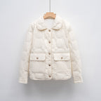 Damen modische gesteppte Jacke mit Taschen und Knopfverschluss R&B