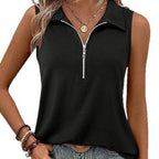 Damen ärmelloses Polo-Shirt mit Reißverschluss R&B