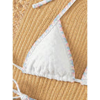 Damen Triangel-Bikini mit verstellbaren BindR&Bändern und raffinierter Textur R&B