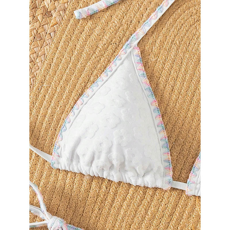 Damen Triangel-Bikini mit verstellbaren BindR&Bändern und raffinierter Textur R&B