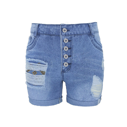 Damen modische destroyed Jeansshorts R&B
