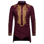 Herren elegantes traditionelles Hemd mit feinen Stickmustern