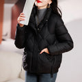 Damen Kurze Steppjacke mit Kapuze und praktischen Taschen R&B