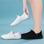 Damen Bequeme Slip-On Sneakers mit elastischem Strickdesign R&B