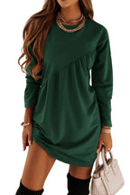 Damen lässiges Sweatkleid mit asymmetrischem Saum und Langarm R&B