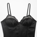 Damen Korsett Top mit zartem Spitzenbesatz und raffiniertem Schnitt R&B