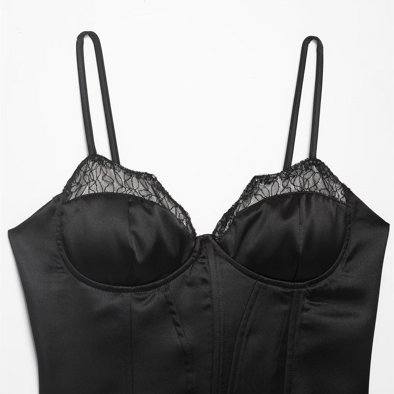 Damen Korsett Top mit zartem Spitzenbesatz und raffiniertem Schnitt R&B