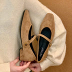 Damen elegante Ballerinas mit modischem Riemen und komfortablem Fußbett R&B