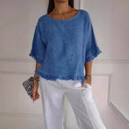 Damen Leichtes Shirt mit Fransen R&B