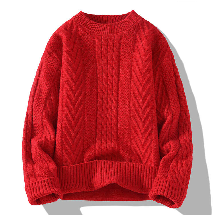 Herren Strickpullover mit modernen Zopf- und Rippstrukturen R&B