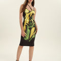 Damen Körperbetontes Kleid mit einzigartigem Grafikdesign R&B