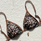 Damen Triangel-Bikini mit exotischem Print und verstellbaren Trägern R&B