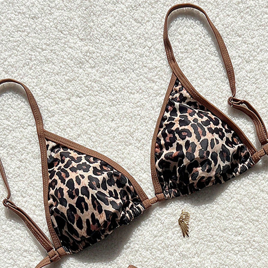 Damen Triangel-Bikini mit exotischem Print und verstellbaren Trägern R&B