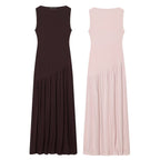 Damen Maxikleid mit elegantem Drapé und asymmetrischem Saum R&B