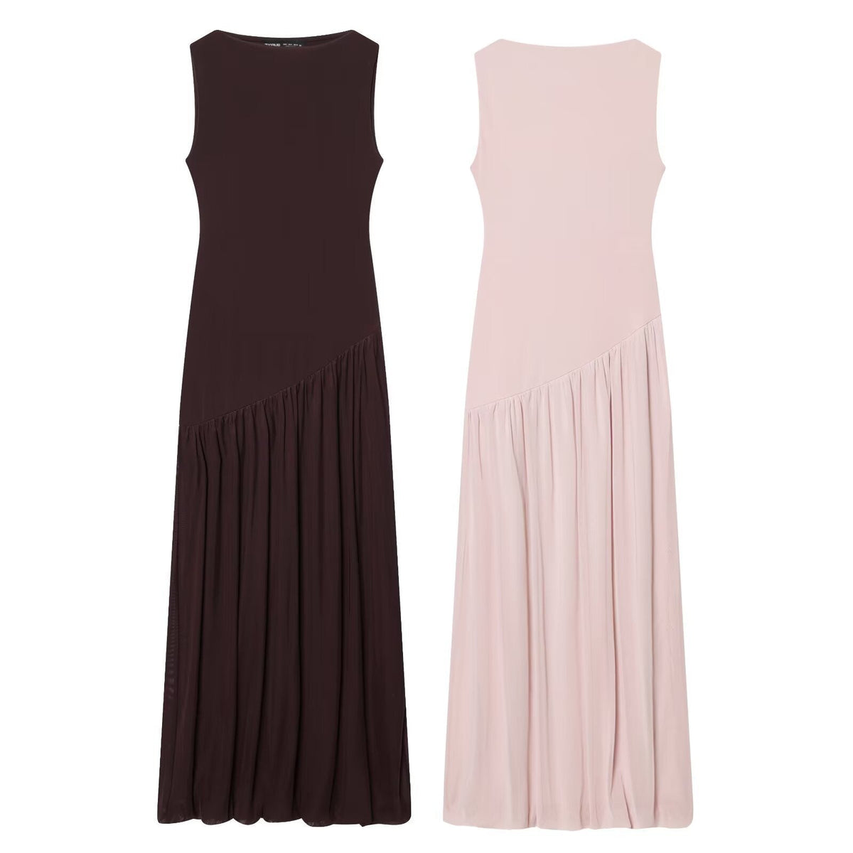 Damen Maxikleid mit elegantem Drapé und asymmetrischem Saum R&B