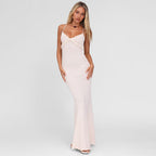 Damen elegantes Maxikleid mit Blütenapplikationen R&B