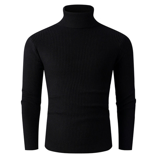 Herren eleganter Rollkragenpullover aus strukturiertem Strickmaterial R&B