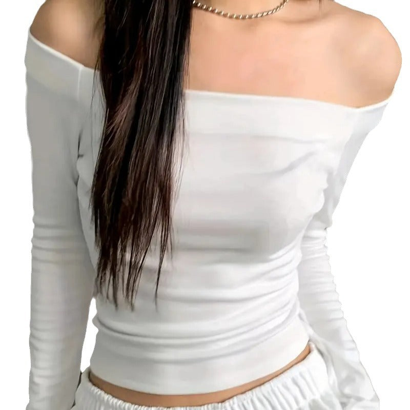 Damen Off-Shoulder Langarmshirt mit bequemer Passform und lässiger Eleganz R&B