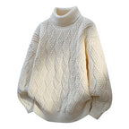 Damen Oversized Rollkragenpullover mit strukturiertem Zopfmuster R&B